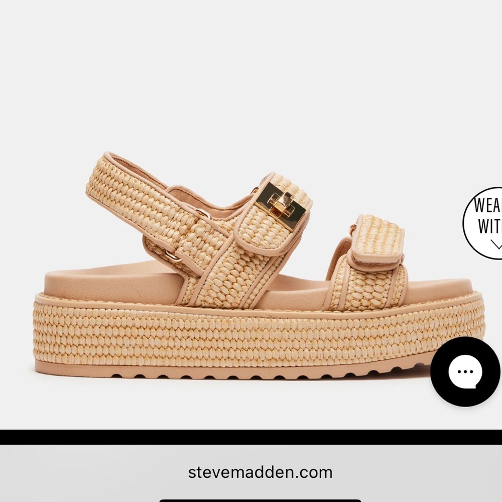Steve Madden Bigmona Sandal in Natural Raffia